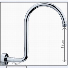 NEW ROUND GOOSE NECK GOOSENECK SHOWER ARM BRASS CHROME