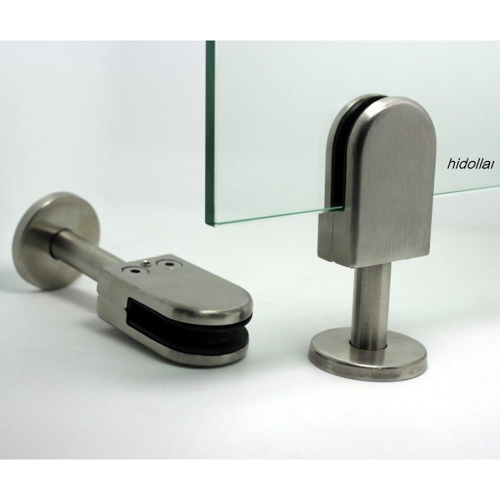 FLOOR SOLID 304 STAINLESS GLASS CLAMP CLIP BRACKET HOLDER 612mm