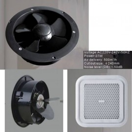 WINDOW WALL CEILING WHISPER FAN VENTILATION EXHAUST FAN 500CBM /HOUR IPX2