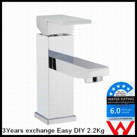SQUARE BATHROOM BASIN MIXER TAP MORDEN FAUCET WELS MIRROR CHROME EASY SETUP 2.2K