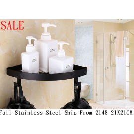 BLACK BATHROOM SHOWER 304 STAINLESS STEEL CORNER BASKET CADDY RACK SHELF STORAGE