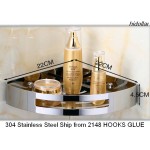 MIRROR CHROME BATHROOM SHOWER 304 STAINLESS STEEL CORNER BASKET CADDY RACK SHELF