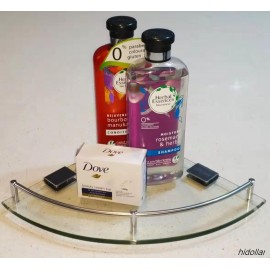 BATHROOM SHOWER CORNER GLASS SHELF ANTI RUST 304 STAINLESS STEEL 24CM FREE POST