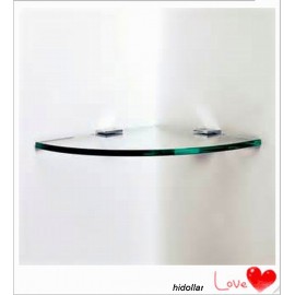 NO-CORROSION BATHROOM SHOWER BRASS MIRROR CHROME CORNER GLASS SHELF