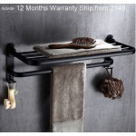 BLACK MATT BATHROOM LAUNDRY HOLDER COAT HANGER FOLDABLE TOWEL RAIL SHELF HOOK FREE POST