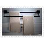 DUAL BATHROOM KITCHEN LAUNDRY BLACK SQUARE STAINLESS STEEL TOWEL RAIL BAR HOLDER
