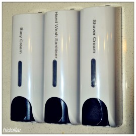 BATHROOM TRIPLE BODY CREAM HAND WASH SANITISE SHAVER CREAM LIQUID SOAP DISPENSER