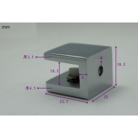 MIRROR CHROME SQUARE BRASS GLASS CLAMP CLIP BRACKET HOLDER X2 5-10mm 15Kg