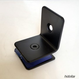 BLACK SHOWER SCREEN 304 STAINLESS GLASS CLAMP CLIP BRACKET HOLDER 90DEGREE 3MM