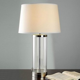 LARGE CLEAR GLASS BASE BEDSIDE TABLE LAMP DESK LIGHT E27 SAA H60 W36CM 3.5KG