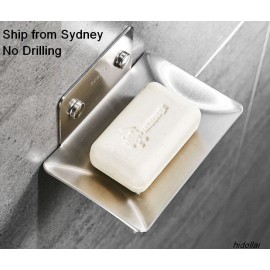 304 STAINLESS STEEL SOAP HOLDER MIRROR CHROME SOAP DISH SCREW FREE +GLUE