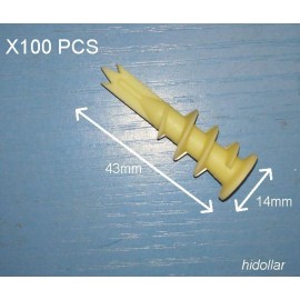 NYLON WALLMATE WALL MATE PLASTERBOARD PLUG GYPROCK SCREW ANCHORS EZYDRIVER X100