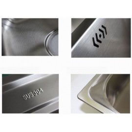 DOUBLE KITCHEN SINK BOWL UNDER/TOPMOUNT SINK 304 STAINLESS STEEL +STRAINER 2MM