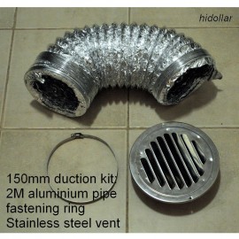 VENTILATION DUCTING DUCT FAN PIPE WALL LOUVER VENT RAIN COVER RING PACKAGE 150MM