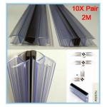 MAGNETIC PVC PLASTIC SHOWER SCREEN DOOR SEAL STRIP LINING 2M 180/90 10PAIRS 10MM FREE POST