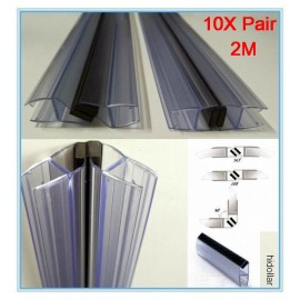 MAGNETIC PVC PLASTIC SHOWER SCREEN DOOR SEAL STRIP LINING 2M 180/90 10PAIRS 10MM FREE POST