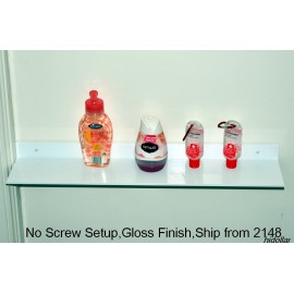 NO SCREW BATHROOM COSMETIC SHELF RACK FLOATING SHELF WALL STORAGE PHOTO DISPLAY