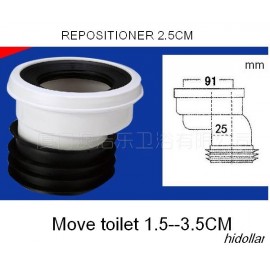 TOILET POSITION ADAPTER REPOSITION MOVING ADAPTOR 25MM