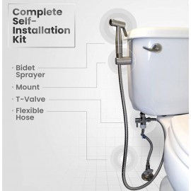 Handheld Bidet Sprayer Bathroom Toilet Hand Bidet Spray Shower Head AU Adaptor No Drilling BLK/SLV