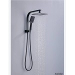 MULTIFUNCTION 2IN1 SHOWER RAIL HEAD SET DIVERTER ARM BRASS SLIM HEAD BLACK