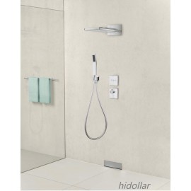 SILVER NO DRILLING BRASS SQUARE WALL ELBOW SHOWER HEAD HOLDER FIXED BRACKET