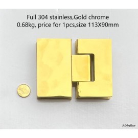 GOLD CHROME STAINLESS SHOWER SCREEN GLASS HINGE SHOWERSCREEN HOLDER 180 DEGREE FREE POST