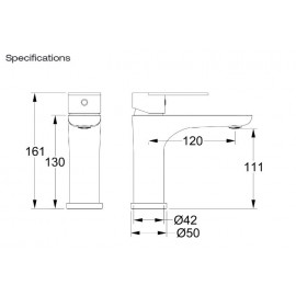 WELS STANDARD ROUND BASIN MIXER TAP CHROME 5STAR