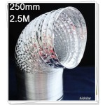ALUMINIUM VENTILATION DUCTING FLEXIBLE PIPE DUCT FOIL AIR PIPE 250MM 2.5M