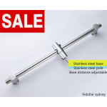 CUSTOMERIZED BASE ADJUSTABLE SHOWER RAIL STAINLESS STEEL RAIL BASES SILVER/BLACK