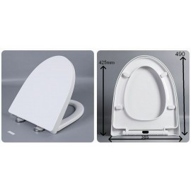 SOFT CLOSE SOFT-CLOSE TOILET SEAT WHITE HINGES QUICK RELEASE WITH HINGES V-SHAPE