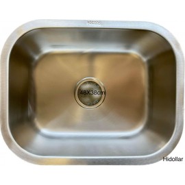 DEEP SQUARE KITCHEN SINK BOWL LAUNDRY SINK 304 STAINLESS STEEL 48X38cm STRAINER