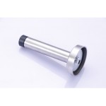 SILVER STAINLESS STEEL DOOR STOP STOPPER WITH RUBBER BUFFER TO PROTECT WALL 73MM