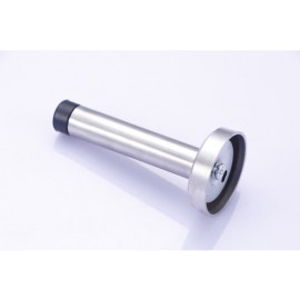 SILVER STAINLESS STEEL DOOR STOP STOPPER WITH RUBBER BUFFER TO PROTECT WALL 73MM