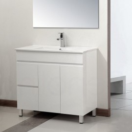 BATHROOM VANITY WASH BASIN STAND CABINET 2 DRAWER 750/900  HIGHER OPTIONS WHITE OR TIMBER FINISH