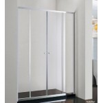 SILVER OR BLACK WALL TO WALL SLIDING SHOWER SCREEN SEMI FRAME 2 DOORS 145CM--192CM