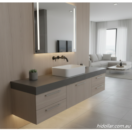 BLACK ROUND WALL TAP SET WITH SPOUT 1/4 TURN 6 STAR SHOWER SET LAUNDRY FREE POST