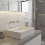 CHROME ROUND WALL TAP SET WITH SPOUT 1/4 TURN 6 STAR SHOWER SET  LAUNDRY FREE POST