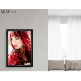 BLACK ALUMINIUM SNAP PHOTO FRAME POSTER FRAME SIGN WALL HOLDER A1 A2 A3 A4