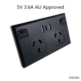 DOUBLE USB POWER POINT FAST CHARGER DUAL POWER SOCKET GPO 10A DUAL USB TYPE C 3.6A