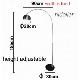 FISHING ARCO FLOOR LAMP LARGE RETRO FLOOR LIGHT MARBLE BASE REPLICA GOLD 185X90cm