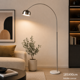 FISHING ARCO FLOOR LAMP LARGE RETRO FLOOR LIGHT WHITE MARBLE BASE REPLICA