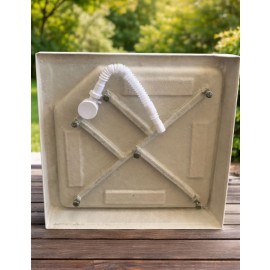 SQUARE SHOWER SCREEN BASE TRAY STEEL FRAME 14CM ACRYLIC 80/90cm/100cm