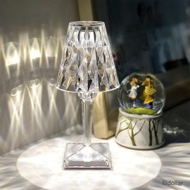 MODERN ACRYLIC CRYSTAL DIAMOND USB CHARGING TOUCH TABLE LAMP ATMOSPHERE LAMP FREE POST