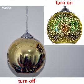 TOM DIXON REPLICA GOLD BALL GLASS PENDANT LAMP CEILING FIXTURE 3D RAINBOW COLOR CHANGE FREE POST