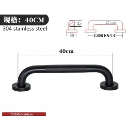 BLACK STAINLESS STEEL BATHROOM SHOWER HAND RAIL HANDRAIL SAFE GRAB BAR 33/43CM