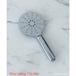WELS ROUND BATHROOM HAND SHOWER HEAD BATH SPRAYER REPLACEMENT MULTI JET 4 STAR