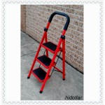 STEEL FRAME 3 WIDE TREAD STEP LADDER RUBBER GRIP FOLDABLE THREE STEP