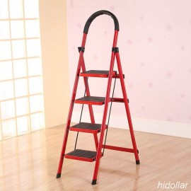 STEEL FRAME 4 WIDE TREAD STEP LADDER 1.3M RUBBER GRIP