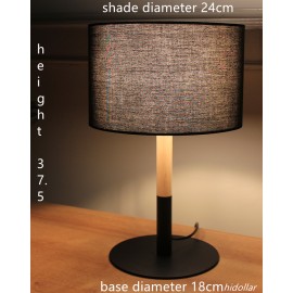 BLACK MORDEN BEDSIDE TABLE LAMP DESK LIGHT 24X37.5cm