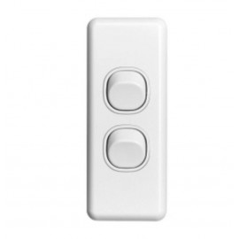 MINI WHITE POWER SWITCH LIGHT ELECTRICAL SWITCH ARCHITRAVE SWITCH  2 GANG 15A